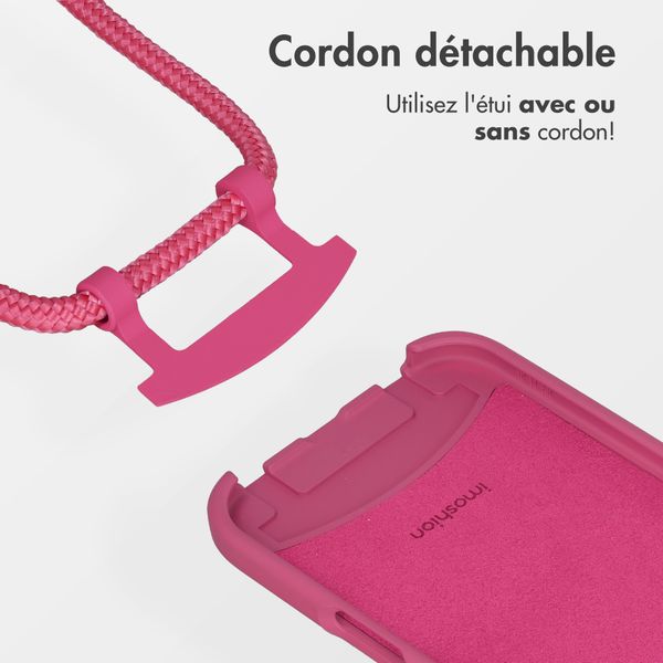 imoshion Coque arrière Color avec cordon amovible et MagSafe Apple iPhone 17 Pro - Raspberry