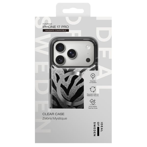 iDeal of Sweden Coque MagSafe transparente limitée Apple iPhone 17 Pro - Zebra Mystique