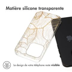 imoshion Coque Design Apple iPhone 15 Pro - Golden Leaves Transparent