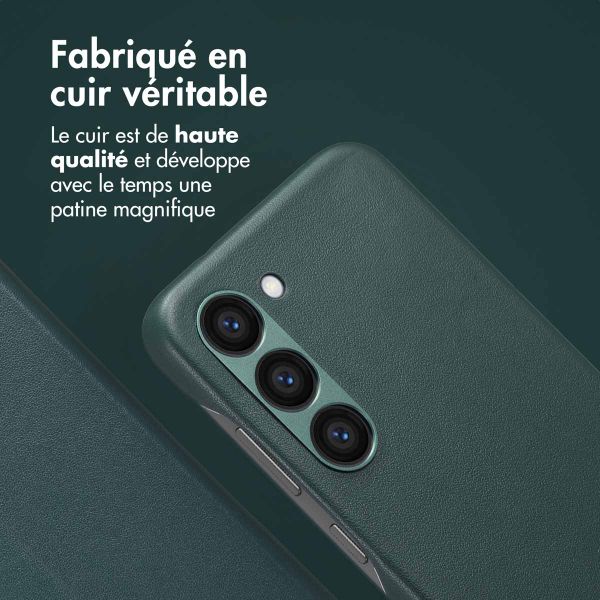 Accezz Étui de télephone portefeuille en cuir 2-en-1 avec MagSafe Samsung Galaxy S23 - Cedar Green