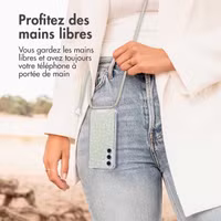 imoshion Coque Design avec cordon Samsung Galaxy S24 FE - Smoke Green Flowers