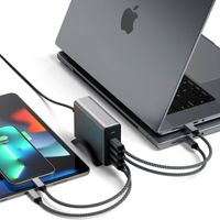 Satechi Chargeur USB-C GaN 4 ports 140 W | Chargeur de bureau - Gris sidéral