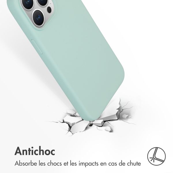 Accezz Coque Liquid Silicone Apple iPhone 15 Pro Max - Sky Blue