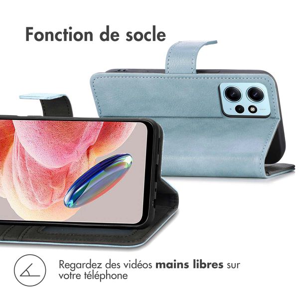 imoshion Étui de téléphone portefeuille Luxe Xiaomi Redmi Note 12 (4G) - Bleu clair