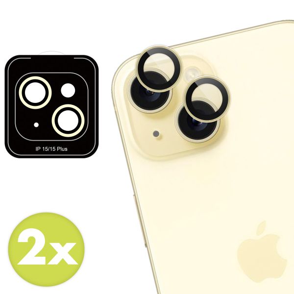 imoshion Lot de 2 protections d'objectif de caméra Apple iPhone 15 / 15 Plus - Yellow
