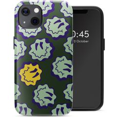 Selencia Coque arrière Vivid avec MagSafe Apple iPhone 13 - Wavy Smiley Green