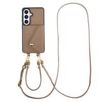 Selencia Coque de télephone Sera avec cordon et porte-cartes enveloppe Samsung Galaxy S26 - Taupe