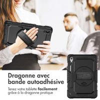 Accezz Coque arrière robuste avec bandoulière pour Samsung Galaxy Tab S9 FE 10.9 pouces / Tab S9 11.0 pouces - Noir