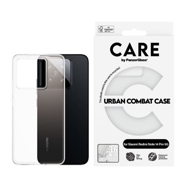 CARE by PanzerGlass Coque Urban Combat MagSafe Xiaomi Redmi Note 14 Pro 4G / 5G / 14 Plus 5G  - Transparent