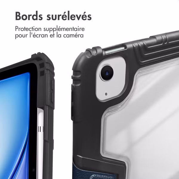 Accezz Coque tablette Rugged Trifold Apple iPad Air 11 pouces (2025) M3 / (2024) M2 / Air 5 (2022) / Air 4 (2020) - Bleu foncé