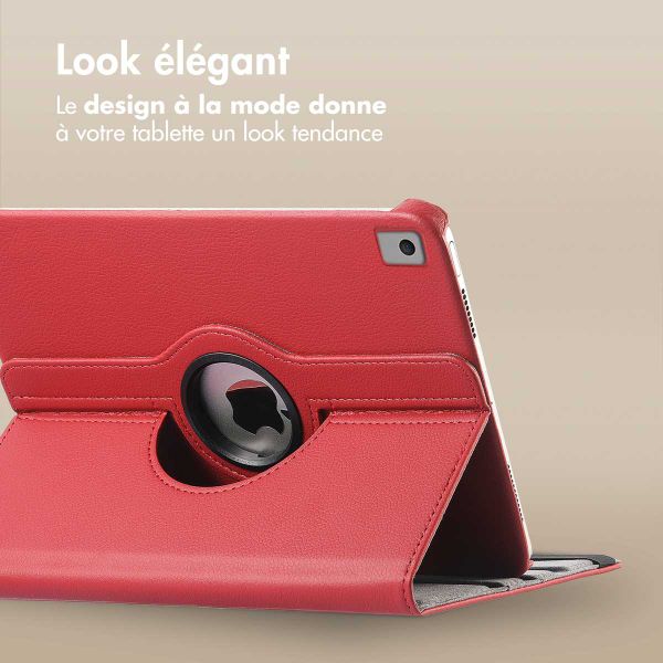 imoshion Coque tablette rotatif à 360° Apple iPad 9 (2021) 10.2 pouces / iPad 8 (2020) 10.2 pouces / iPad 7 (2019) 10.2 pouces - Rouge foncé