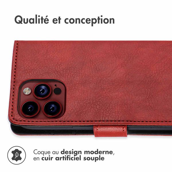 imoshion Étui de téléphone portefeuille Luxe iPhone 15 Pro - Rouge