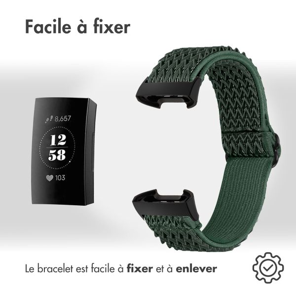 imoshion Bracelet en nylon élastique Fitbit Charge 3 / 4 - Vert