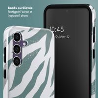 Selencia Coque arrière Vivid Samsung Galaxy S23 FE - Colorful Zebra Pine Blue