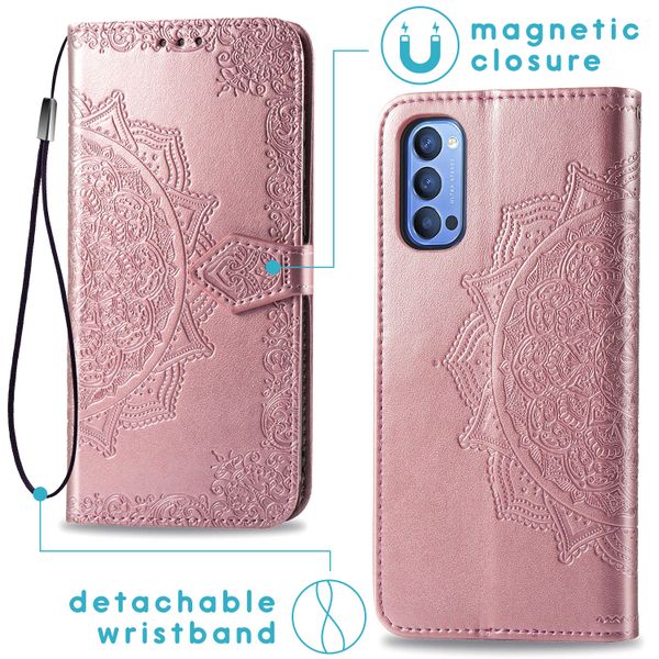 imoshion Etui de télephone Mandala Oppo Reno4 5G - Rose Doré