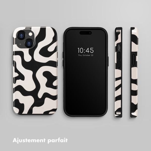 Selencia Coque arrière Vivid Apple iPhone 15 - Art Wave Black