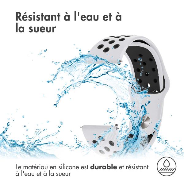 imoshion Bracelet sportif en silicone - Connexion universelle de 20 mm - Blanc / Noir