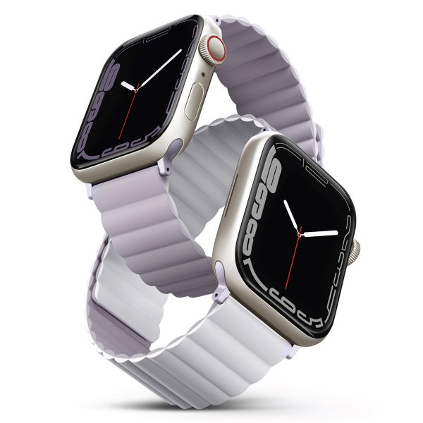 Uniq Bracelet Revix réversible Apple Watch Series 1 t/m 11 / SE / Ultra (44/45/46/49 mm) - Lilac / White