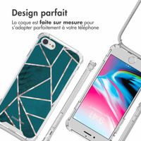 imoshion Coque Design avec cordon iPhone SE (2022 / 2020) / 8 / 7 - Petrol Green Graphic