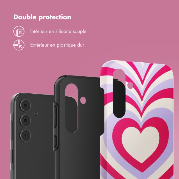 Selencia Coque arrière Vivid Tough Samsung Galaxy A55 - Double Hearts Rubine Red Lilac