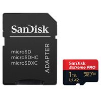 SanDisk microSD Extreme PRO - 1TB - Inclus un adaptateur SD et RescuePro Deluxe - UHS-I/U3/Full HD/4K UHD