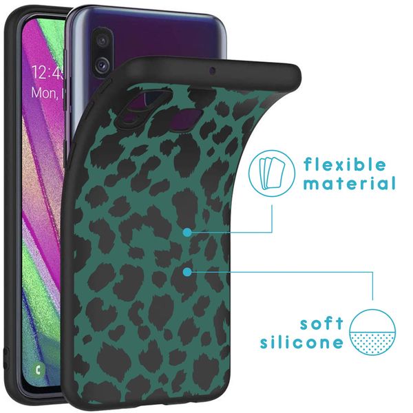 imoshion Coque Design Samsung Galaxy A40 - Léopard - Vert / Noir