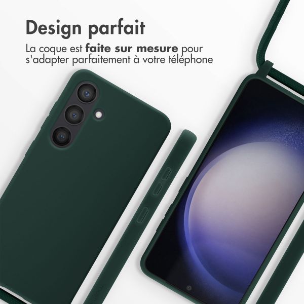 imoshion Coque en silicone avec cordon Samsung Galaxy S24 - Vert foncé