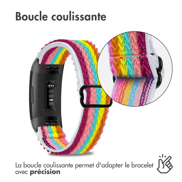 imoshion Bracelet en nylon élastique Fitbit Charge 3 / 4 - Rainbow