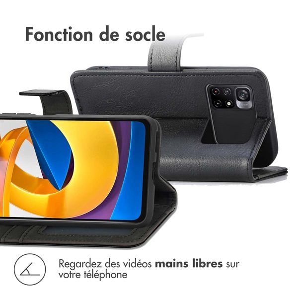 imoshion Étui de télephone portefeuille de luxe Xiaomi Poco M4 Pro 5G - Noir