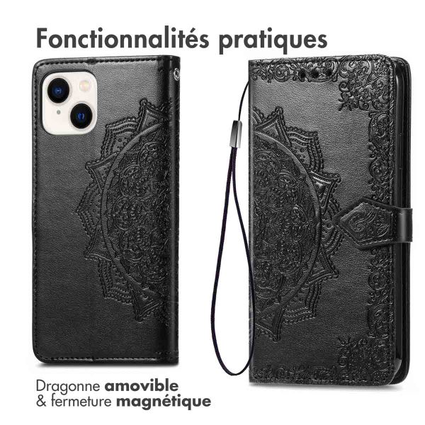 imoshion Etui de téléphone portefeuille Mandala iPhone 15 - Noir