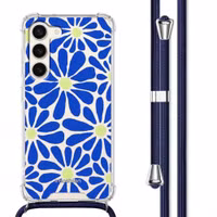 imoshion Coque Design avec cordon Samsung Galaxy S23 - Cobalt Blue Flowers Connect