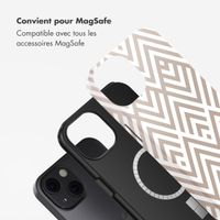 Selencia Coque arrière Vivid Tough avec MagSafe iPhone 13 - Beige Zigzag