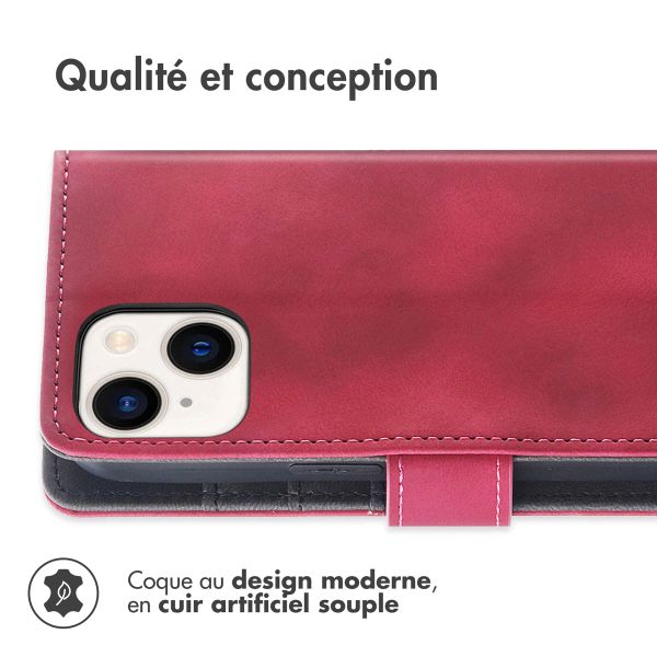 imoshion Etui de téléphone portefeuille avec cordon iPhone 15 - Rouge