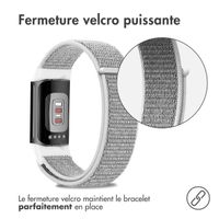 imoshion Bracelet en nylon le Fitbit Charge 5 / Charge 6 - Taille L - Gris clair