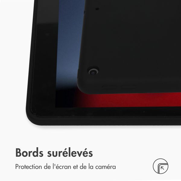 Accezz Coque Liquid Silicone Apple iPad 9 (2021) 10.2 pouces / iPad 8 (2020) 10.2 pouces / iPad 7 (2019) 10.2 pouces - Noir