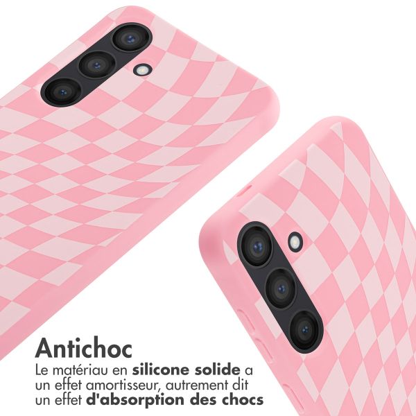 imoshion Coque design en silicone avec cordon Samsung Galaxy S24 - Retro Pink