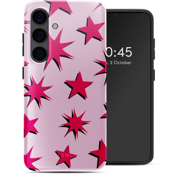 Selencia Coque arrière Vivid Tough Samsung Galaxy S24 - Stars Rubine Red Light Pink