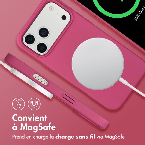 imoshion Coque arrière Color avec cordon amovible et MagSafe Apple iPhone 17 Pro Max - Raspberry