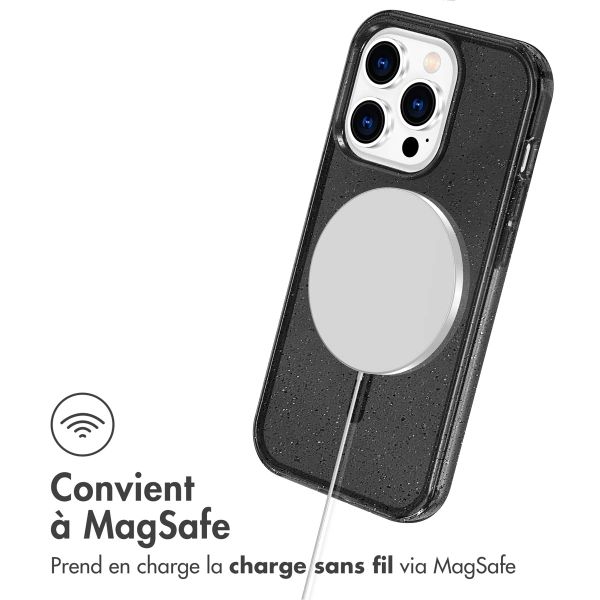 imoshion Coque Pailletée avec MagSafe Apple iPhone 14 Pro - Glitter Noir