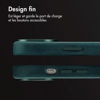 Accezz Coque MagSafe en cuir vintage Apple iPhone 14 - Smokey Green