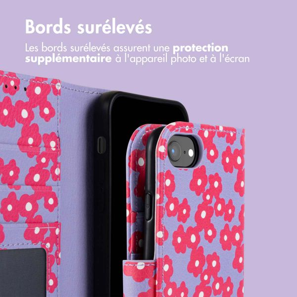 imoshion Étui de télephone portefeuille Design Apple iPhone 16e - Dusty Rose Blossoms