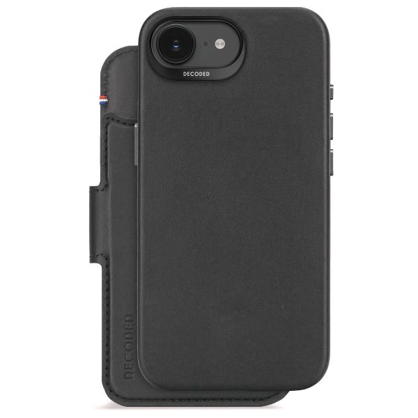 Decoded Portefeuille détachable 2 en 1 en cuir MagSafe Apple iPhone 16e - Noir