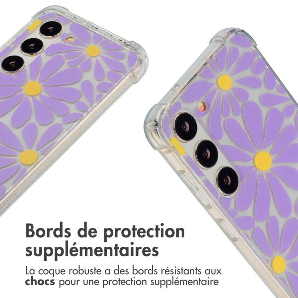 imoshion Coque Design avec cordon Samsung Galaxy S23 - Tropical Violet Flowers Connect