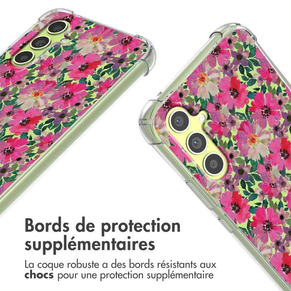 imoshion Coque Design avec cordon Samsung Galaxy A34 - Flower Water