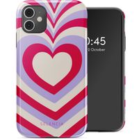 Selencia Coque arrière Vivid Tough iPhone 11 - Double Hearts Rubine Red Lilac