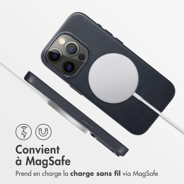 Accezz Coque arrière en cuir avec MagSafe iPhone 15 Pro - Onyx Black