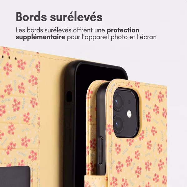 imoshion Étui de télephone portefeuille Design Apple iPhone 11 - Sunny Yellow Petite Flowers
