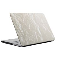 Selencia Coque en velours MacBook Pro 14 pouces (2021 / 2023 M3 chip / 2024 M4 chip) - A2442 / A2779 / A2918 / A3112 / A3185 / A3401 - Beige