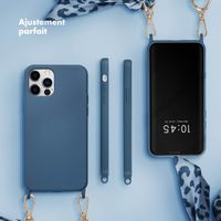 Selencia Coque avec dragonne de luxe Apple iPhone 12 (Pro) - Bleu