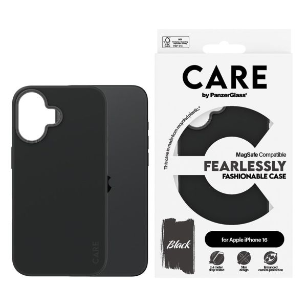 CARE by PanzerGlass Coque Fashion MagSafe Apple iPhone 16 - Noir